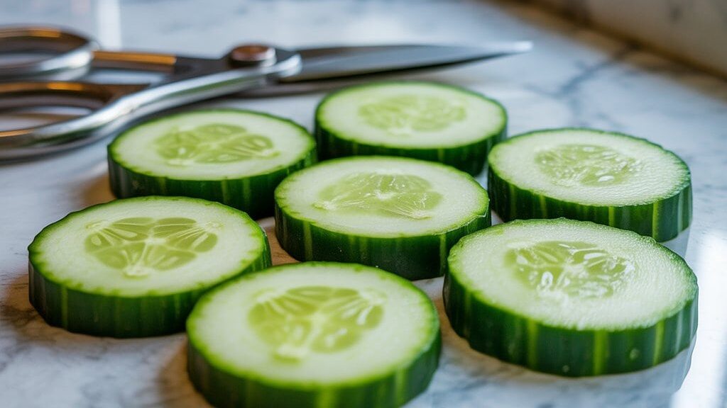 Cucumber Slices for a Cooling Effect